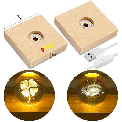 LED Base Wood Light Display Base