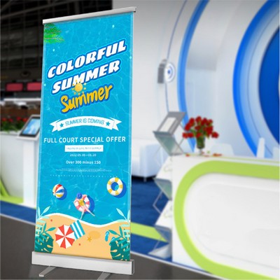 6.5FT Retractable Banner Roll Up Banner Display for Summer Camp, Seminar, Lecture, Meeting