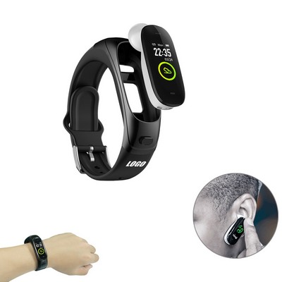 2-in-1 Fitness Tracker Bracelet w/Ear Bud