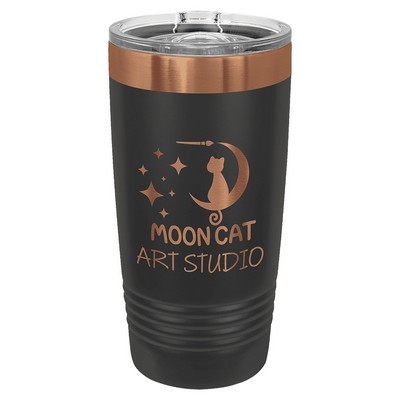 PC 20 oz. Black/Rose Gold ION-Plated Ringneck Tumbler
