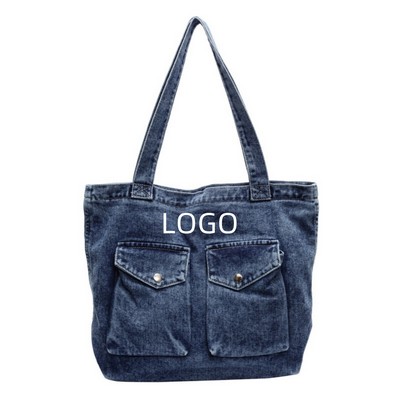 Denim Tote Bag Shoulder Canvas Bag