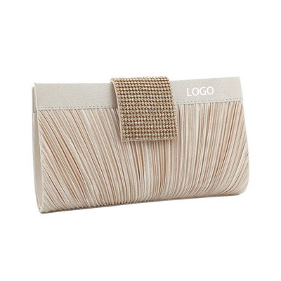 Elegant Shiny Diamond-Studded Clutch Bag