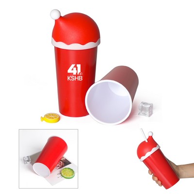 20Oz. Christmas Water Bottle w/ Straw