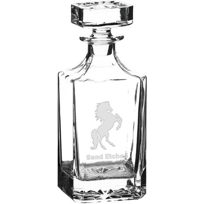 Polar Camel 750ml Square Glass Decanter with Black Gift Box and Printed Paper Sleeve