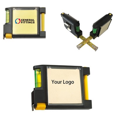 10-Foot Multifunctional Sticky Note, Pen and Level Tape Measure
