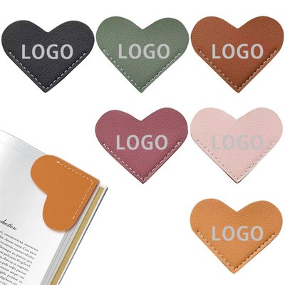 Heart - shaped Leather Bookmark
