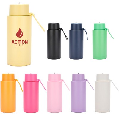 34oz Stainless Steel Water Bottle&Straw Lid