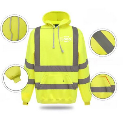 High Visibility Reflective Safety Sweatshirt Hoodie