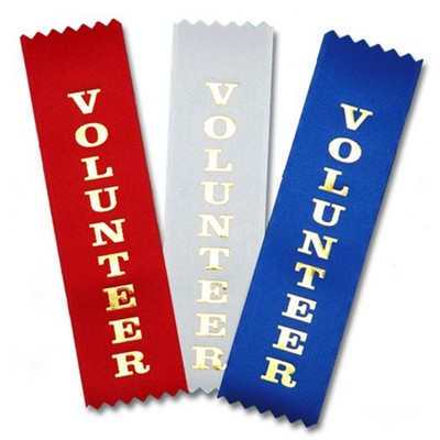 1-5/8"x6" Vertical Volunteer Stock Title Ribbon