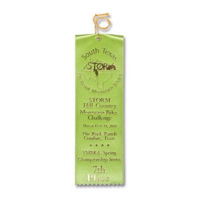 3"x10" Premium Grade Custom Award Ribbon W/Card