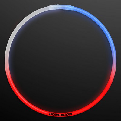 Promotional 22" Tri-Color Red/White/Blue Glow Necklace - Domestic Print