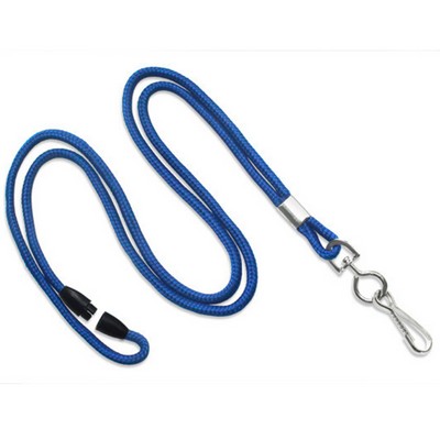 1/8" Round Braid Cord Breakaway Blank Lanyard with Swivel J-Hook