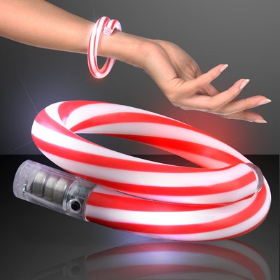 Flashing Christmas Candy Cane Bracelets - BLANK