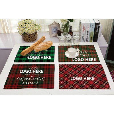 Plaid Table Mats for Dinner (16.5"x 12.6")