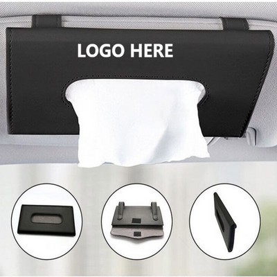 PU Leather Tissue and Mask Case Holder for Car (9.1"x 5"x 0.8")