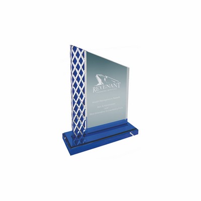 7" Blue Unite Diamond Ice Acrylic Award