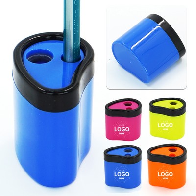 Drop-shaped double hole pencil sharpener