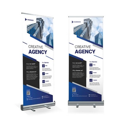 79 Inches Reusable Roller Banner Retractable Banner Display with Stand for Advertising, POP UP Booth