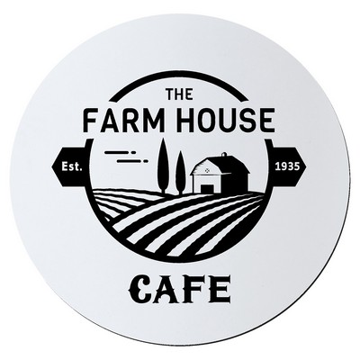 3.75" Round White/Black Silicone Coaster