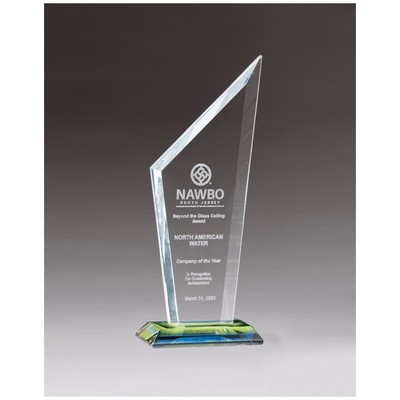 4.1" x 10.6" x.4" Thick Clear Glass with Prism Effect Base