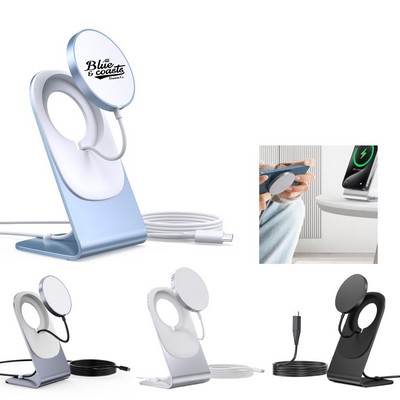 Adjustable Rotating Aluminum Wireless Charging Phone Stand