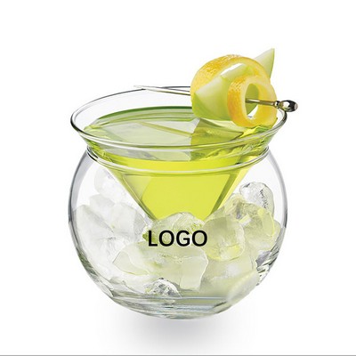 7Oz Cocktail Triangle Glass Cup W/ Spherical Base