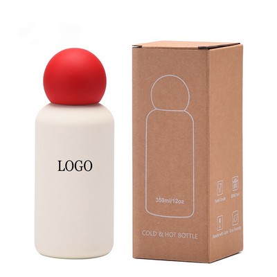 12Oz Stainless Steel Vacuum Insulated Bottle W/ Round Top