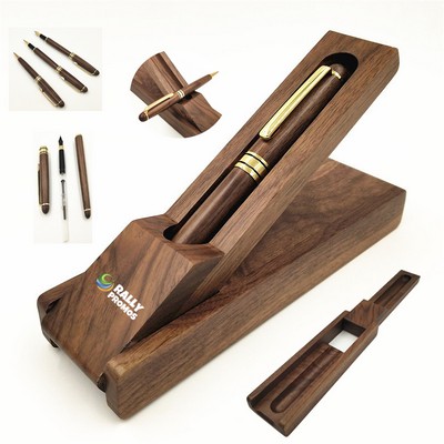 Wood Pen and Pen Box Gift Set