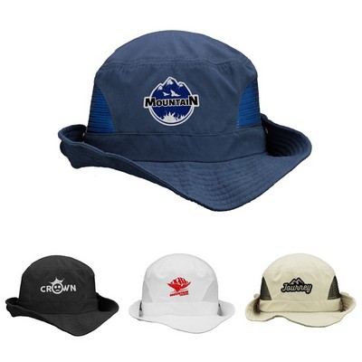 Mesh-Panel Polyester Foldable Bucket Hat