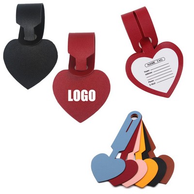 Leather Heart-Shaped Luggage Tag