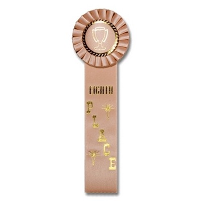 11" Eighth Place Stock Rosette w/Trophy Cup Medallion