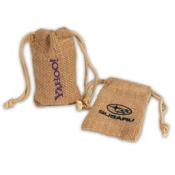 3"x5" Colored Jute/Burlap Drawstring Bag