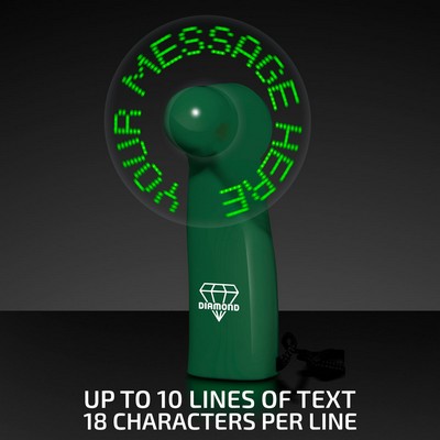 Pre-Programmed Green Mini Fan with Green LED - Domestic Print
