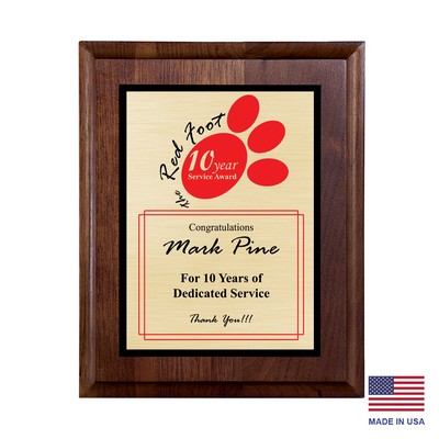 Nantucket Gold-Tone Walnut Plaque 5x7