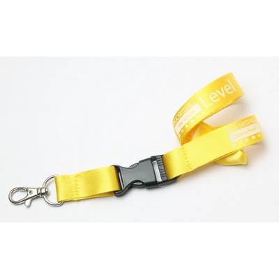 1" Yellow Nylon Lanyard (20 Mil)