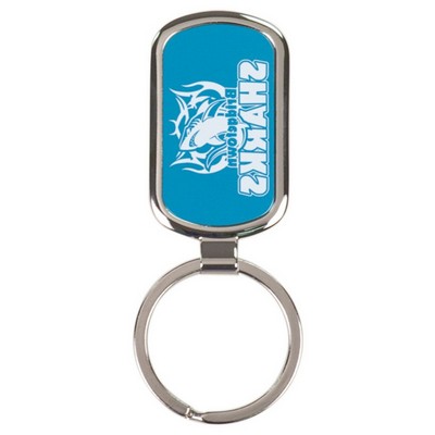 Laser Engraved Rectangle Metal Key Chain