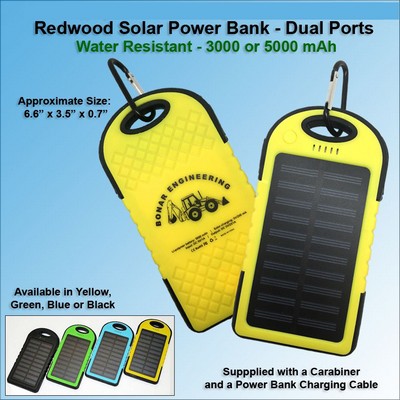 Redwood Solar Power Bank 5000 mAh - Yellow No Extra Tariff