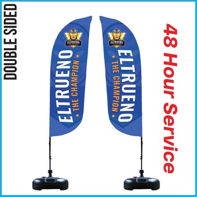 Feather Flag 9' Premium Double-Sided With Water Base & Carry Bag (Small) - Made in the USA