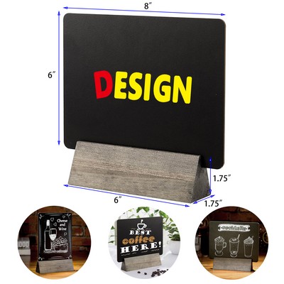 Dual Sided Chalkboard Sign with Wood Base
