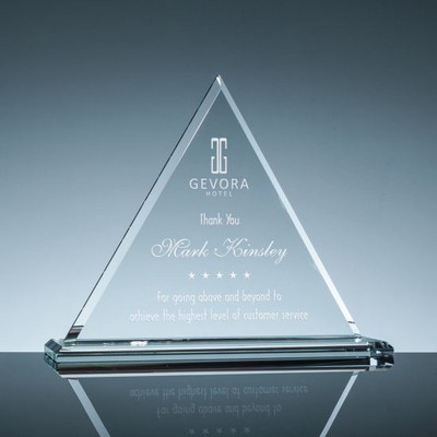 10" Clear Crystal Triangle with Base