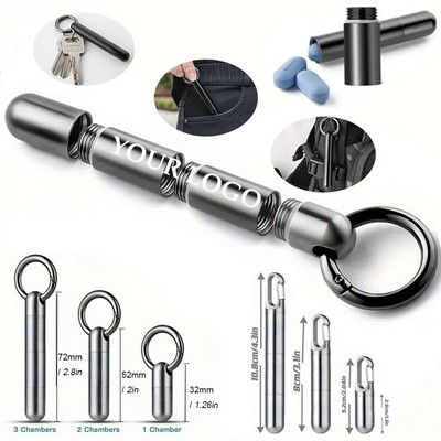 Stainless Steel Keychain Pill Holder