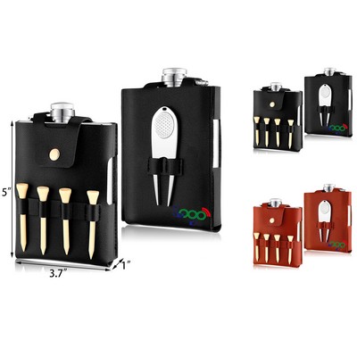 Golf Flask Gift Set