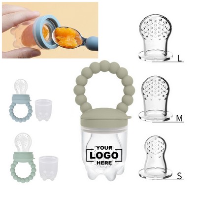Silicone Baby Fruit Feeder Pacifier with 3 Sizes.