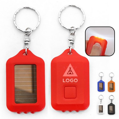 Solar Powered LED Keychain Flashlight