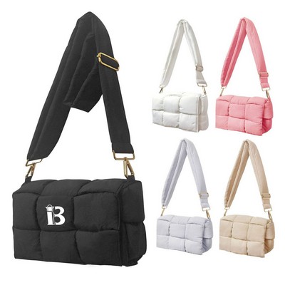 Lightweight Puffer Tote Bag for Women Cute Puffy Purse