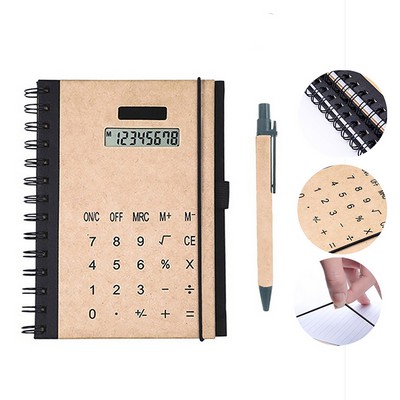 Spiral Notebook Calculator With Pen(Free Shipping)