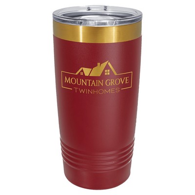 PC 20 oz. Maroon/Bright Gold ION-Plated Ringneck Tumbler