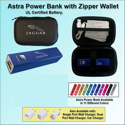 Astra Power Bank Gift Set in Zipper Wallet 1800 mAh - Dark Blue No Extra Tariff