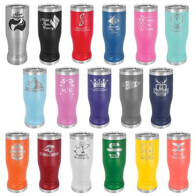 14 Oz. Stainless Steel Polar Camel Pilsner w/Clear Lid (Laser Engraved)