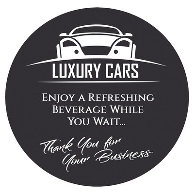 3.75" Round Black/White Silicone Coaster